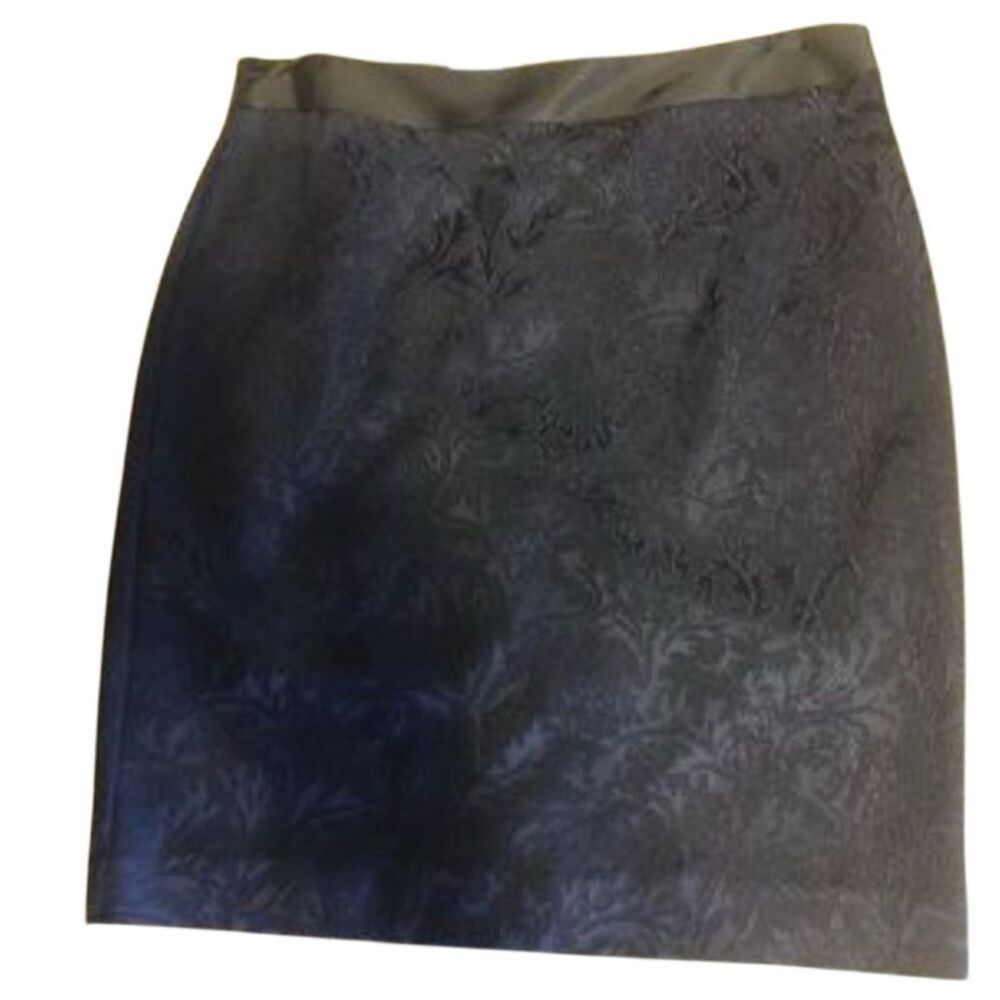CACHE | navy & black brocade mini skirt NWT 4